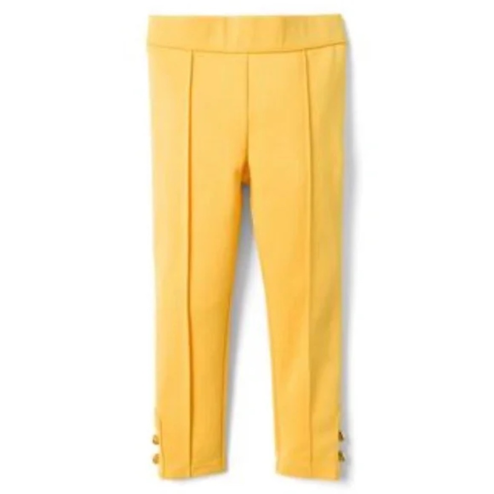 Janie and Jack Yellow Gold Button Cuff Ponte Pant Leggings  3-6M